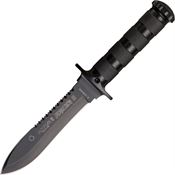 Aitor 16013 Jungle King II Fixed Black Powder Coated Blade Knife with Knurled Black Stainless Handle