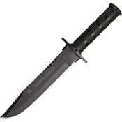 Aitor 16016 Jungle King I Fixed Black Powder Coated Blade Knife with Knurled Stainless Handle