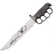 China Made M1925 Eagle Bowie Fixed Blade Knife with Antique Silver Finish Sculpted Cast Metal Handle