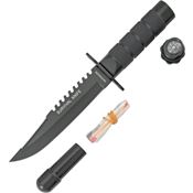 China Made M3160 Small Survival Fixed Stainless Blade Knife with Black Knurled Metal Handle