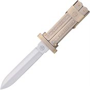 China Made MI092 Paratrooper Dagger Fixed Blade Knife with Brass Finish Aluminum Handle