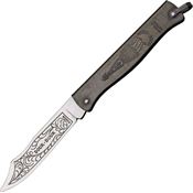 Douk-Douk 815PM Folder Black Pocket Knife Carbon Steel Blade with Ferro-Blackened Folded Steel Handle