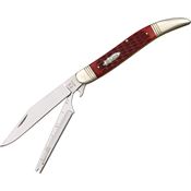 Rough Rider 1401 Fish Knife Stainless Clip Blade with Red Jigged Bone Handle