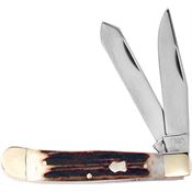 Buck Creek 254DS Trapper Deer Stag Stainless Folding Pocket Knife with Deer Stag Handle