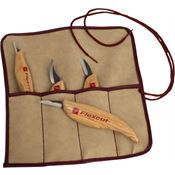 Flexcut XJKN100 4-Piece Carving Knife Set with Ergonomic Wood Handle