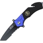 MTech A836PD Police Rescue Assisted Opening Part Serrated Tanto Point Linerlock Folding Pocket Knife