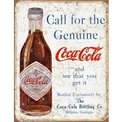 Tin Sign N1918 Coke Call For The Genuine Nostalgic Embossed Tin Sign