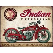 Tin Sign N1933 Indian Scout Motorcycle Nostalgic Embossed Tin Sign