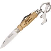MAM 1C Folding Knife with Fork & Bottle Opener and Beechwood Handle
