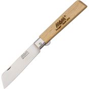 MAM 3BB Medium Linerlock Sheepsfoot Knife with Brown Beechwood Handle