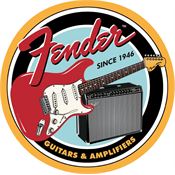 Tin Signs 1858 Fender Round Guitars & Amplifiers Since 1946