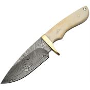 Damascus 1089BO Bone Handle Fixed Blade Knife