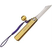 Higonokami O02 SK Folder Brass with Bell Framelock Pocket Knife