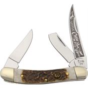 Hen & Rooster 283DSLCUT Little Cuttin Horse Folding Pocket Knife with Deer Stag Handle