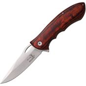 Elk Ridge 159SW Assisted Opening Linerlock Folding Pocket Satin Finish Knife with Brown Pakkawood Handles