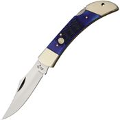 Frost 14127BLPB Hunter Blue Bone Lockback Folding Pocket Knife