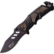 MTech A941BK Assisted Opening Black Assisted Opening Part Serrated Linerlock Folding Pocket Knife