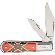 Novelty 280 Confederate Flag Barlow Folding Pocket Knife with Artwork on Handle