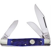 Buck Creek 659BLPB Blue Diamond Blue Pick Bone Folding Knife with German Stainless Construction Blade