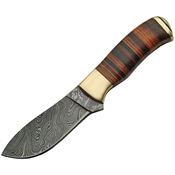 Damascus 1125 Stacked Leather Hunter Fixed Blade Knife
