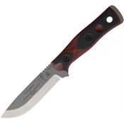 TOPS BROS154RB Fieldcraft B.O.B. Hunter Fixed Blade Knife with Red and Black Handles
