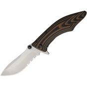 Outdoor Edge CQ30S Sm Conquer Part Serrated Framelock Folding Pocket Knife