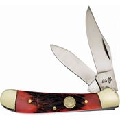 Frost 14950RPB Copperhead Folding Knife with Red Pick Bone Handle