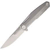 Real Steel 7812 G3 Puukko Duplex Grind Blade Framelock Folding Pocket Knife with Stainless Handles