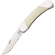 Bear & Son WSB05 Lockback Folding Stainless Clip Point Blade Pocket Knife with White Smooth Bone Handle