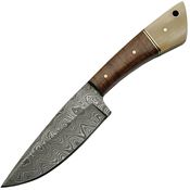 Damascus 1123BO Skinner Walnut Fixed Blade Knife