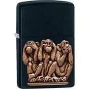 Zippo 12288 Three Monkeys Black Matte Windproff Lighter