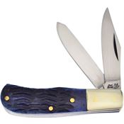 Frost 14100BLPB Jim Bowie Trapper Folding Pocket Knife with Blue Pick Bone Handle