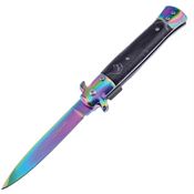 Frost ISM001 Italian Stiletto Milano Spectrum Folding Knife Black Handles