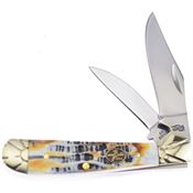 Frost MB104MB Locking Copperhead Folding Pocket Knife with Mojave Bone Handle