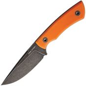Real Steel 3751 Forager Blackwash Blackwash Blade Finish Fixed Blade Knife with Orange G10 Handle