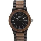 Dakota 2634 Wood Black Watch with Date Feature