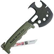 Innovation Factory SAG Off Grid Survival Axe Multi-Tool with Green FRN Handle