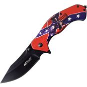 MTech A1025C Confederate Flag Linerlock Assisted Opening Folding Knife with Aluminum Handle