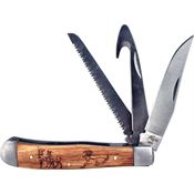 Roper 0098ZWD Trapper 3 Blade Folding Knife with Zebra Wood Handle