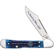 Case 25531 Masonic Mini Copperlock Knife with Blue Jigged Bone Handle