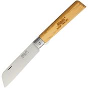 MAM 2041L Linerlock German Stainless Sheepsfoot Blade Knife with Olive Wood Handle