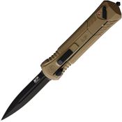 Smith & Wesson 1084315 OTF Assisted Black Folding Knife Tan Handles
