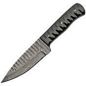 Damascus 1198HN Sharktooth Fixed Blade Knife with Sculpted Horn Handle