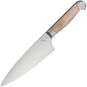 Ferrum EC0800 8 Inch Estate Chefs Stainless Blade Knife with Reclaimed Hardwood Handle