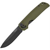 Camillus 19633 Cuda Mini Linerlock Knife Drop Point Blade Knife with OD Green G10 Handle