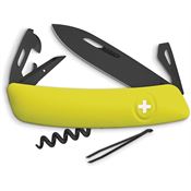 Swiza Pocket 331080 D03 Swiss Pocket Multi-Tool Knife with Yellow Synthetic Handle