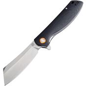 Artisan 1815PBKC Tomahawk Linerlock Stonewash Finish D2 Tool Steel Blade Knife with Black Smooth G-10 Handle