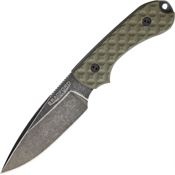 Bradford 3FE002N Guardian 3 Nimbus Finish Drop Point Blade Knife with OD Green Sculpted G-10 Handle