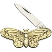 Novelty 318 Butterfly Folder Mirror Finish Stainless Pen Blade Knife with Butterfly Shaped Nickel Silver Handle