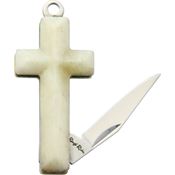 Rough Ryder 1582 Cross Knife with White Smooth Bone Handle